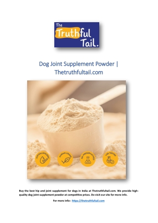 Dog Joint Supplement Powder | Thetruthfultail.com