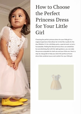 How to Choose the Perfect Princess Dress for Your Little Girl