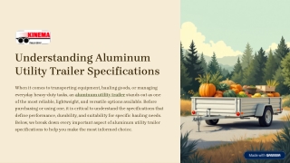Understanding Aluminum Utility Trailer Specifications