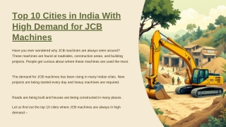 Top 10 Cities in India With High Demand for JCB Machines