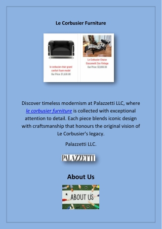 Le Corbusier Furniture,palazzetti.com