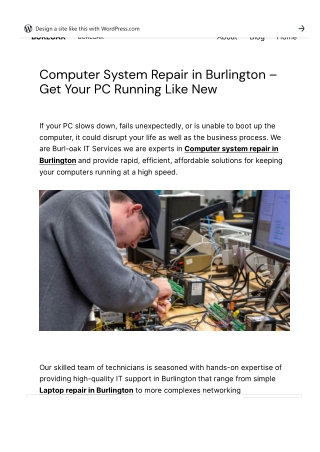 Computer System Repair in Burlington - Get Your PC Running Like New