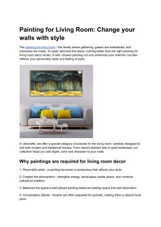 Painting for Living Room_ Change your walls with style