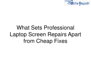 What Sets Professional Laptop Screen Repairs Apart from Cheap Fixes