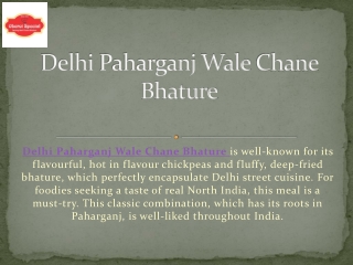 Delhi Paharganj Wale Chane Bhature