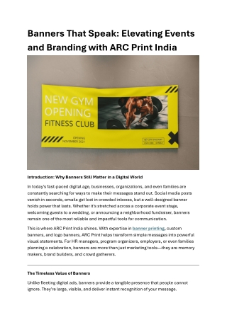 Banners That Speak Elevating Events and Branding with ARC Print India
