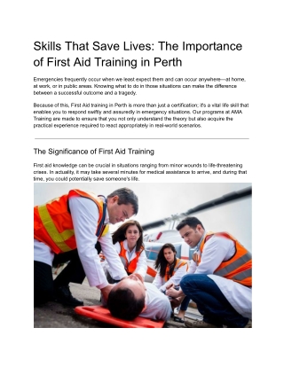 Skills That Save Lives_ The Importance of First Aid Training in Perth