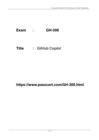 GH-300 GitHub Copilot Certification PDF Dumps