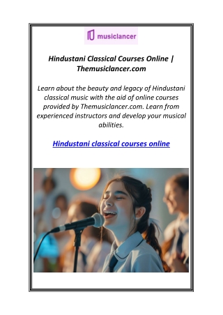 Hindustani Classical Courses Online | Themusiclancer.com