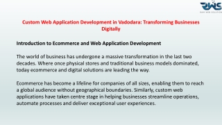 Custom Web Application Development in Vadodara: Transforming Businesses Digital