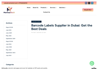 Reliable Barcode Labels Supplier in Dubai – Mantaz Technologies