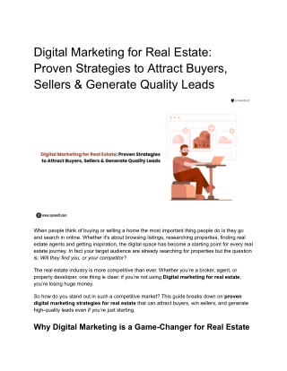 Digital Marketing for Real Estate_ Proven Strategies to Attract Buyers, Sellers & Generate Quality Leads