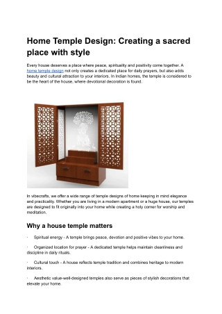 Home Temple Design_ Creating a sacred place with style