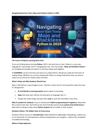 Navigating Next-Gen Tools: Mojo and Stackless Python in 2025