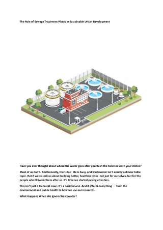 Sewage Treatment for Urban Development | Leenus India
