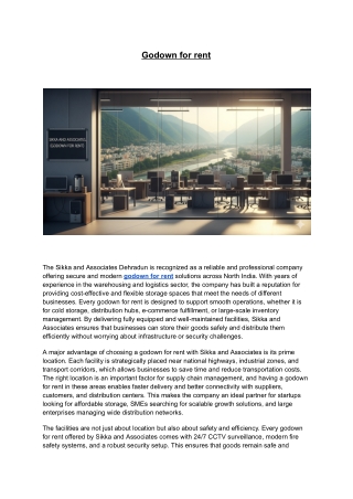 Sikka and Associates (Godown for rent)