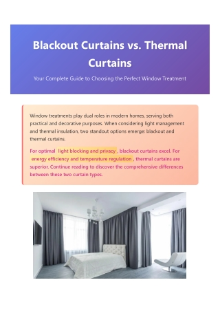 Blackout Curtains vs. Thermal Curtains-Complete Guide