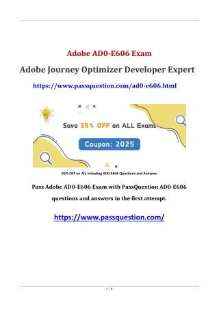 AD0-E606 Adobe Journey Optimizer Developer Expert PDF Questions