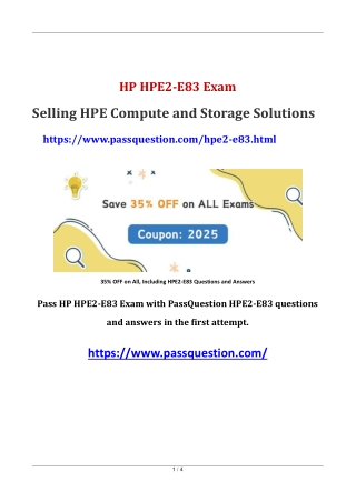 HPE2-E83 Selling HPE Compute and Storage Solutions PDF Questions