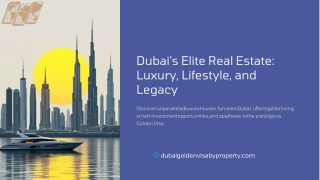 Luxury Houses for Sale in Dubai – Elite Villas & Golden Visa Investment