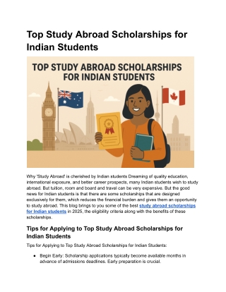 Top Study Abroad Scholarships for Indian Students