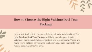 How to Choose the Right Vaishno Devi Tour Package