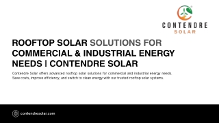 Rooftop Solar Solutions for Commercial & Industrial Energy Needs  Contendre Solar
