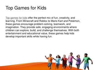 Top Games for Kids: Fun, Learning & Adventure
