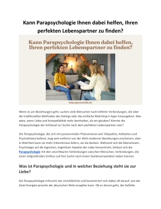 Kann Parapsychologie Ihnen dabei helfen, Ihren perfekten Lebenspartner zu finden_