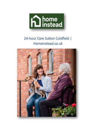 24‑hour Care Sutton Coldfield | Homeinstead.co.uk