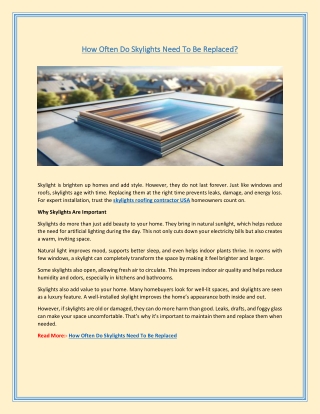 How Often Do Skylights Need To Be Replaced?