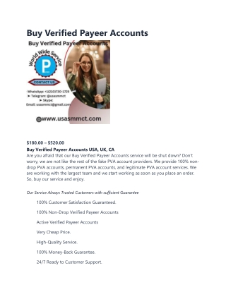 Buy Verified Payeer Accounts