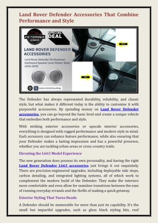 Land Rover Defender accessories