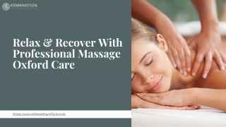 Relax & Recover With Professional Massage Oxford Care