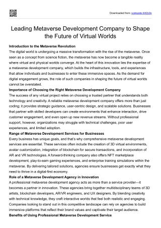 Metaverse Development Company _Designoweb Technologies
