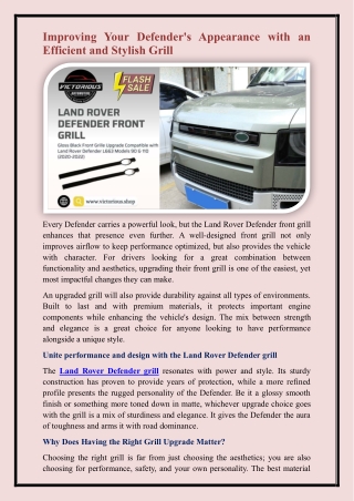 Land Rover Defender front grill