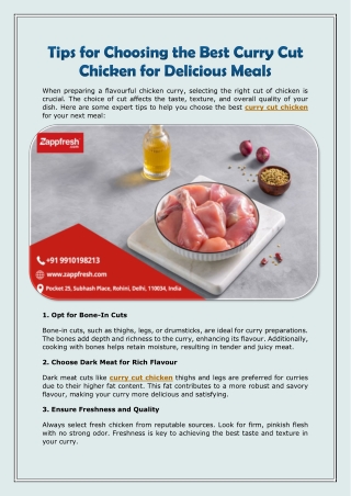 Tips for Choosing the Best Curry Cut Chicken for Delicious Meals