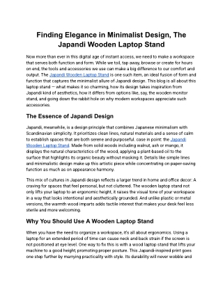 Finding Elegance in Minimalist Design, The Japandi Wooden Laptop Stand