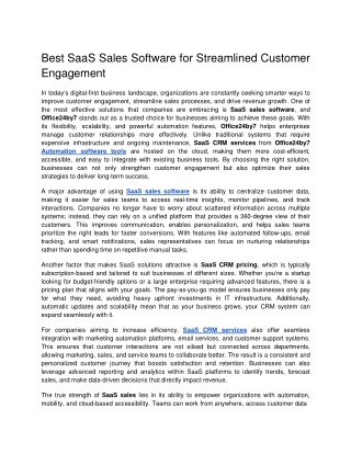 Best SaaS Sales Software for Streamlined Customer Engagement docx  Google Docs