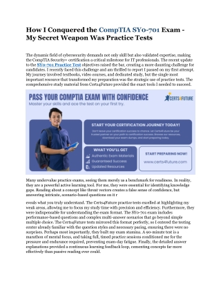I Recently Passed my SY0-701 Practice Test