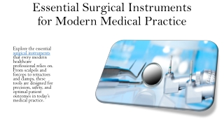 Essential Surgical Instruments for Modern Medical Practice