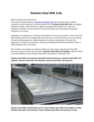 Stainless Steel 304L Coils