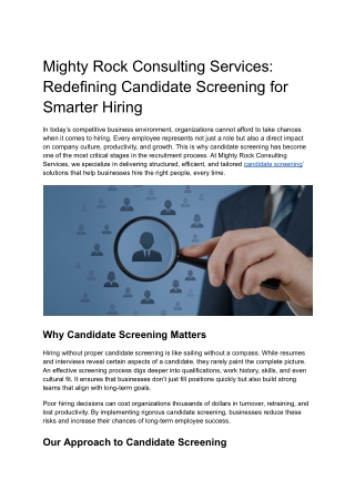 Mighty Rock Consulting Services_ Redefining Candidate Screening for Smarter Hiring