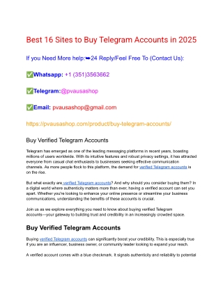 Top 11 Best Sites To Buy Verified Telegram Accounts in Bulk
