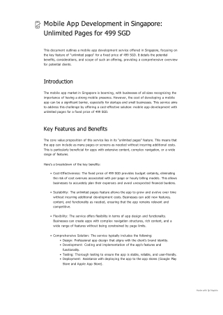 Mobile App Development in Singapore_ Unlimited Pages for 499 SGD