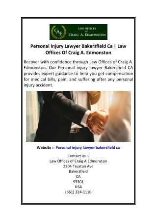 Personal Injury Lawyer Bakersfield Ca Law Offices Of Craig A. Edmonston