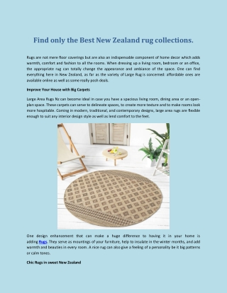 Find only the Best New Zealand rug collections.