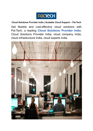 Cloud Solutions Provider India _ Scalable Cloud Support – Pal.Tech