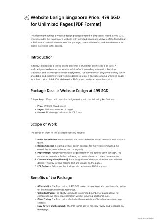 Website Design Singapore Price_ 499 SGD for Unlimited Pages (PDF Format)