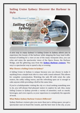 Sailing Cruise Sydney